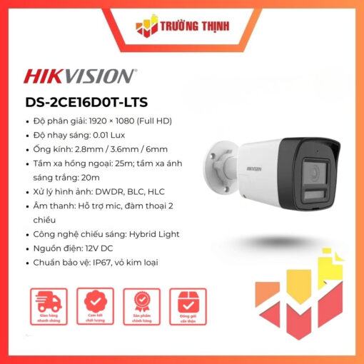 Đầu ghi DVR Hikvision DS-2CE16D0T-LTS chính hãng, dùng cho hệ thống camera Turbo HD/Analog, phù hợp nâng cấp và lưu trữ hình ảnh.