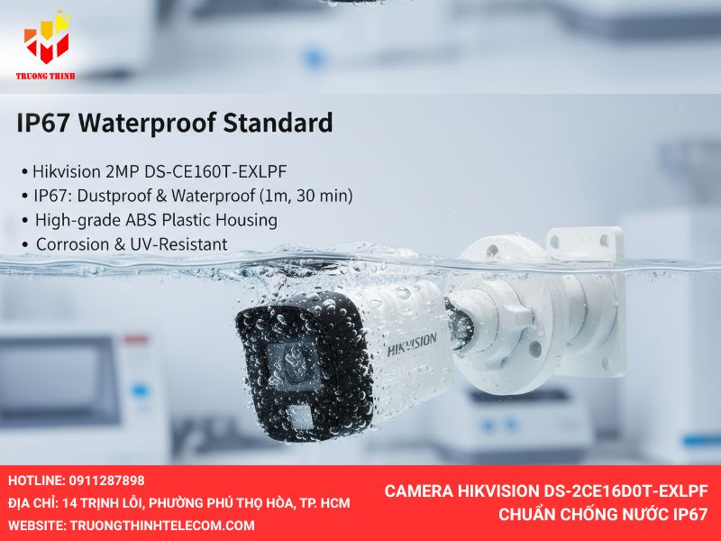 Camera Hikvision DS-2CE16D0T-EXLPF Chuẩn chống nước IP67