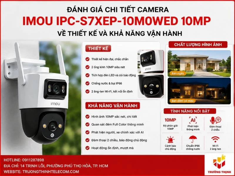 Đánh giá chi tiết camera Imou IPC-S7XEP-10M0WED 10MP về thiết kế và khả năng vận hành