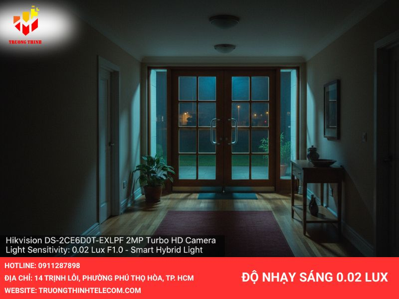 Độ nhạy sáng 0.02 Lux 