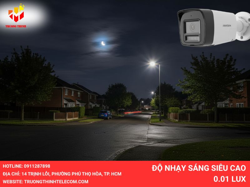 Độ nhạy sáng siêu cao 0.01 Lux