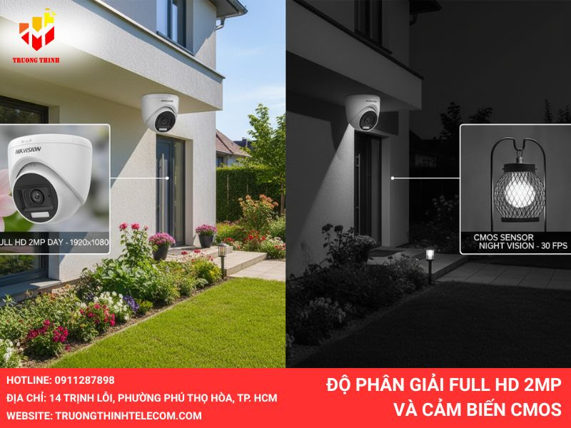 Độ phân giải Full HD 2MP và cảm biến CMOS