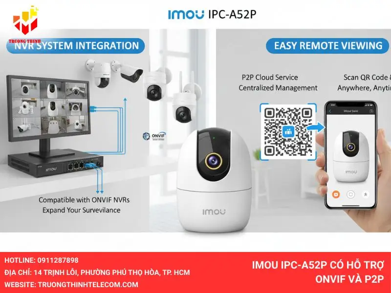 IMOU IPC-A52P có hỗ trợ ONVIF và P2P