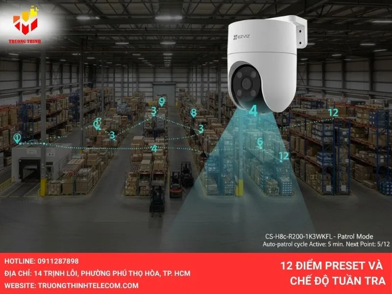 12 điểm preset và chế độ tuần tra