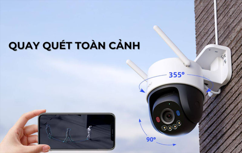 Quay toàn cảnh và nghiêng để bảo vệ 360°