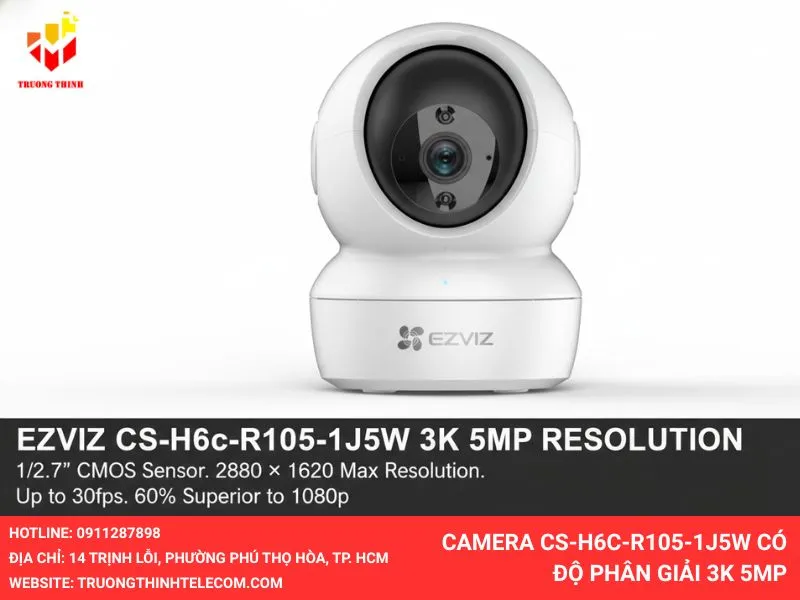 Camera CS-H6c-R105-1J5W có độ phân giải 3K 5MP
