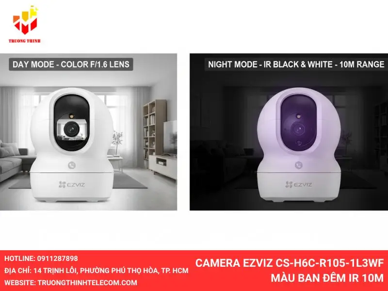 Camera Ezviz CS-H6c-R105-1L3WF màu ban đêm IR 10m