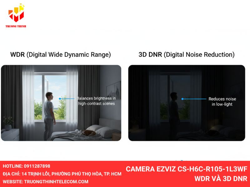 Camera Ezviz CS-H6c-R105-1L3WF WDR và 3D DNR