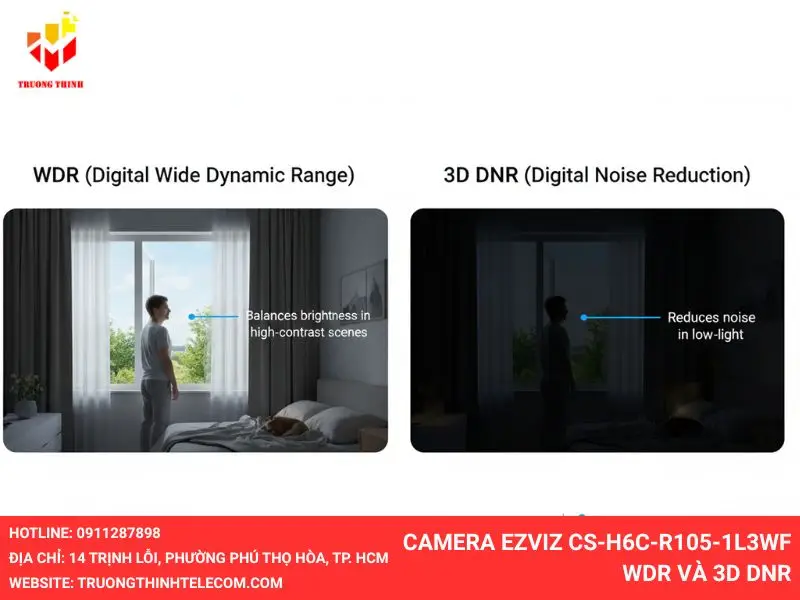 Camera Ezviz CS-H6c-R105-1L3WF WDR và 3D DNR
