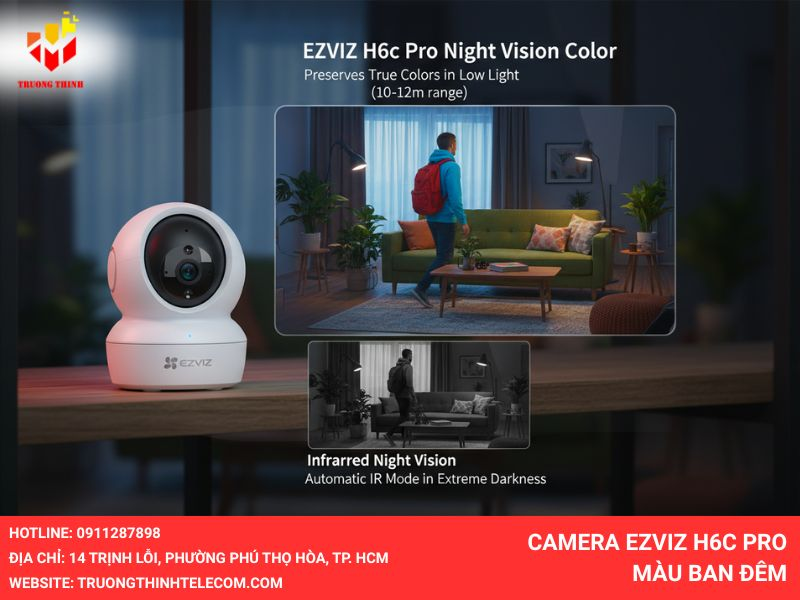 Camera EZVIZ H6c Pro màu ban đêm