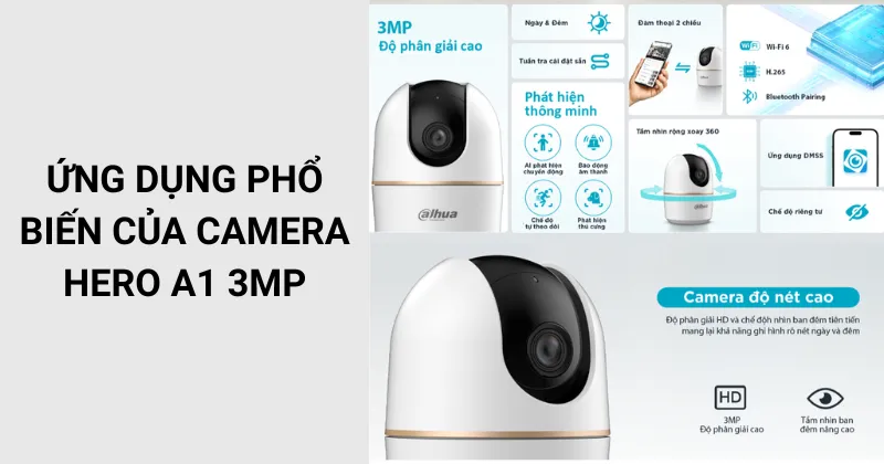 Ứng dụng phổ biến của Camera Hero A1 3MP