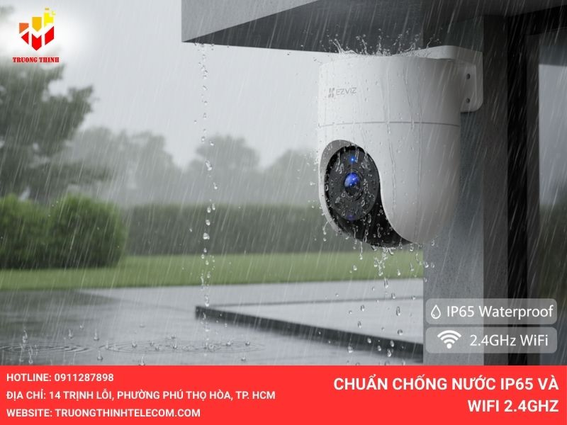 Chuẩn chống nước IP65 và WiFi 2.4GHz