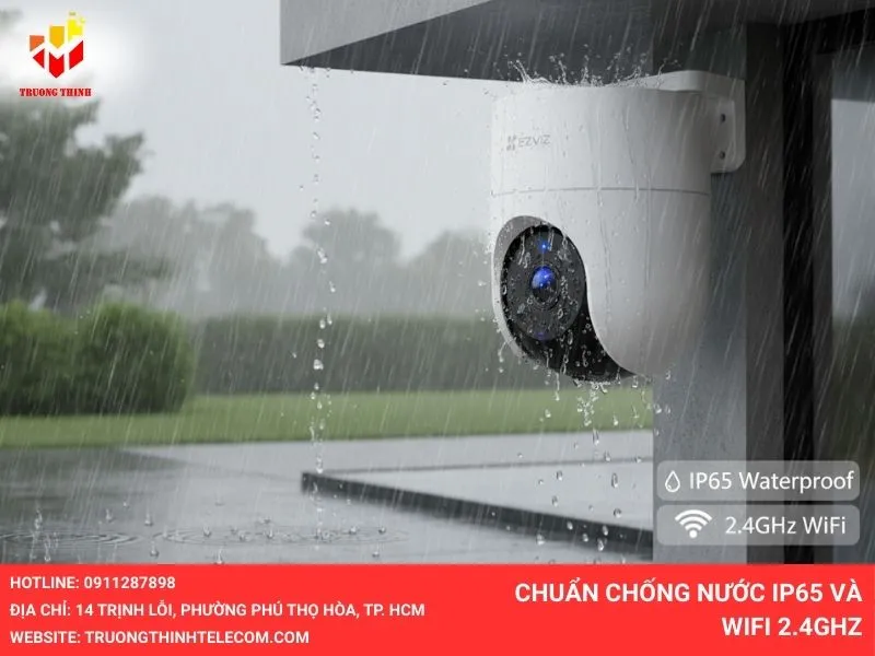 Chuẩn chống nước IP65 và WiFi 2.4GHz