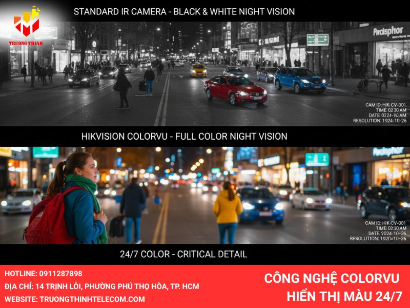 Công nghệ ColorVu hiển thị màu 24/7