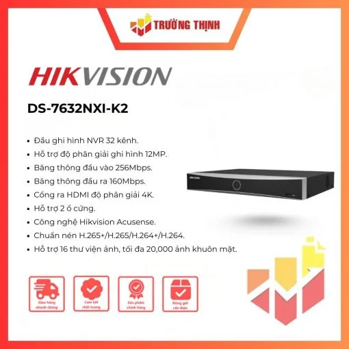 Đầu ghi hình mạng IP 32 kênh HIKVISION DS-7632NXI-K2 AcuSense