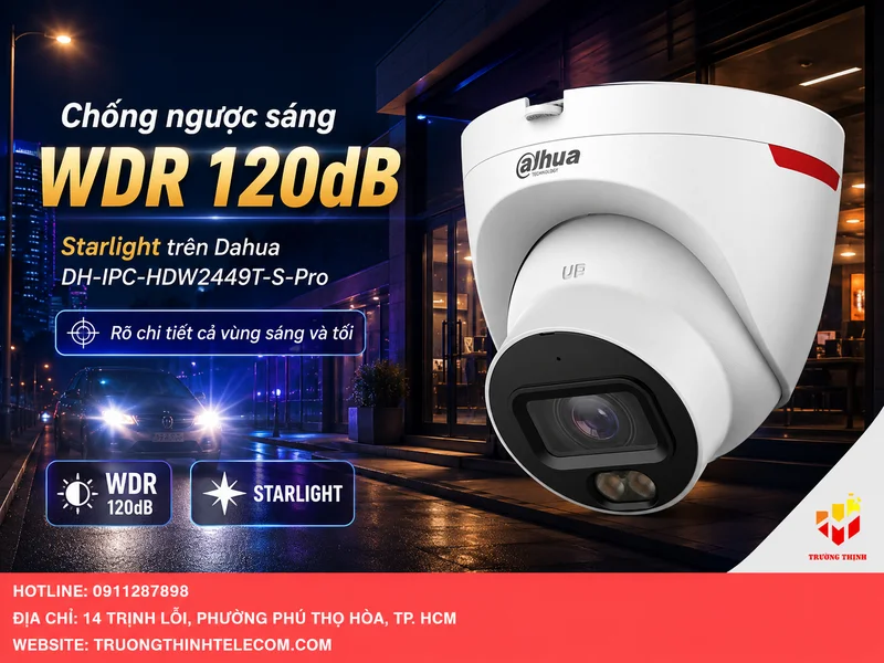 Khả năng chống ngược sáng WDR 120dB và công nghệ Starlight