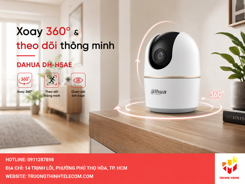 Khả năng xoay 360 độ và theo dõi thông minh của DAHUA DH-H5AE