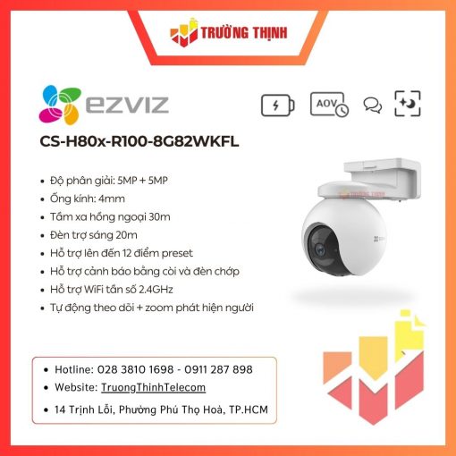 Camera WiFi quay quét 2K Ezviz CS-H80x-R100-8G82WKFL
