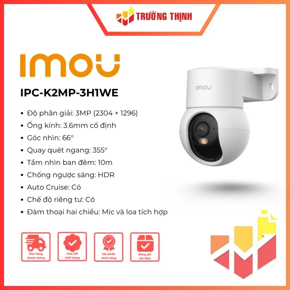 Camera WiFi quay quét 3MP IMOU IPC-K2MP-3H1WE