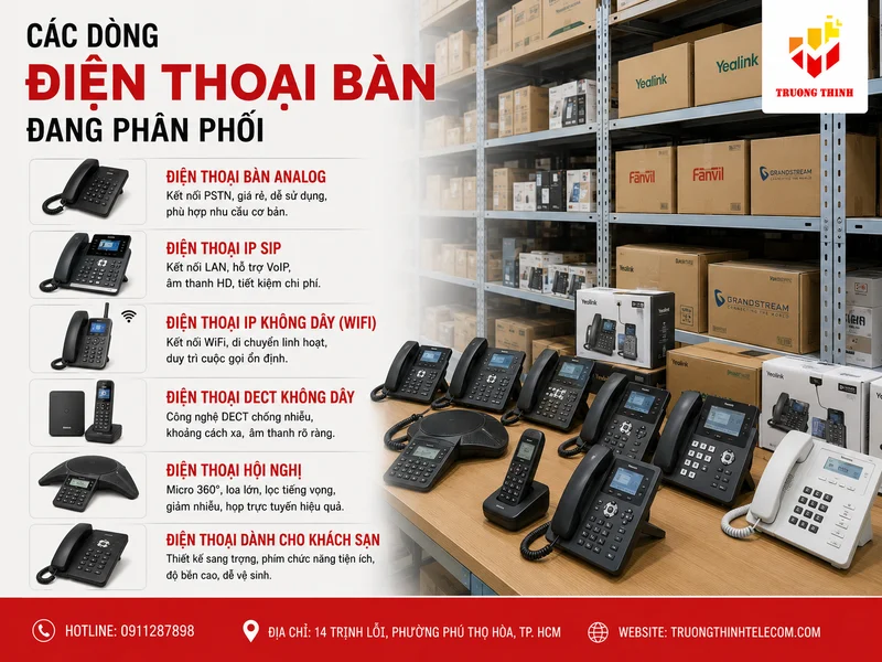 Các dòng điện thoại bàn đang phân phối