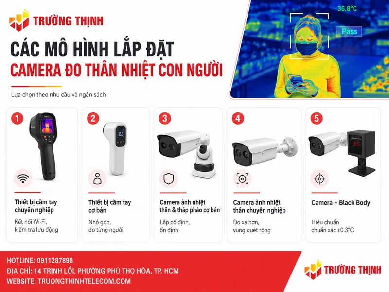 Các mô hình lắp đặt camera đo thân nhiệt con người