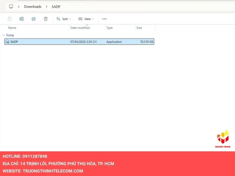 Giải nén file zip trước khi hướng dẫn sử dụng phần mềm SADP Tool Hikvision
