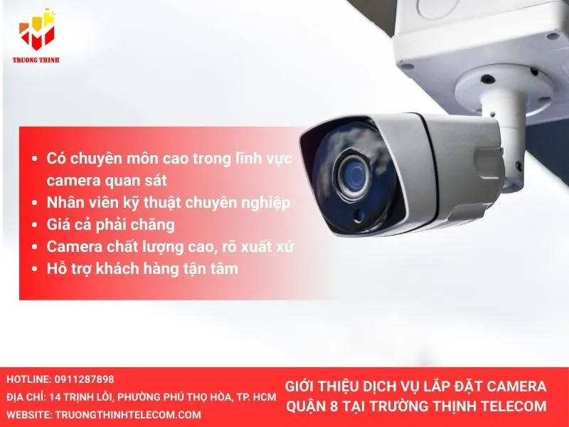 Giới thiệu dịch vụ lắp đặt camera quận 8 của Trường Thịnh
