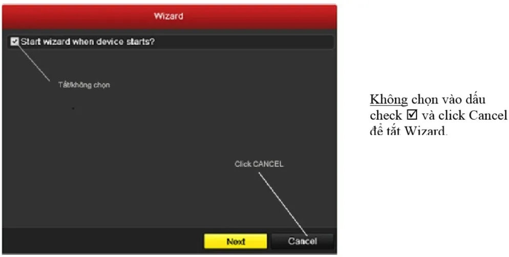 Tắt chế độ hướng dẫn cài đặt nhanh (Wizard)