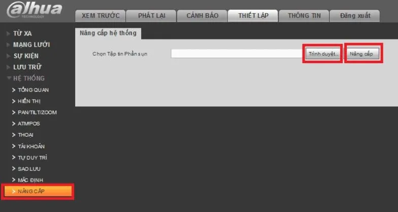 Thực hiện Update firmware qua USB