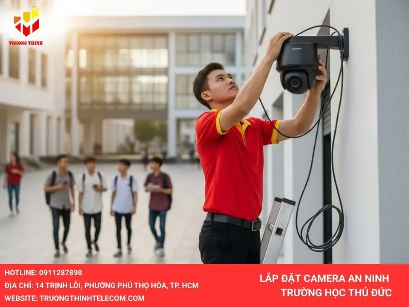 Lắp đặt camera tại trường đại học ở Thủ Đức