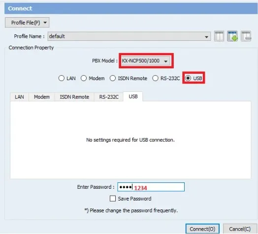 Kết nối và tải cấu hình từ tổng đài