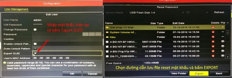 Chọn vị trí lưu trong USB
