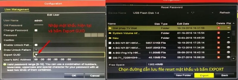 Chọn vị trí lưu trong USB