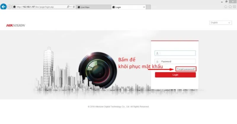 Chọn Forget Password