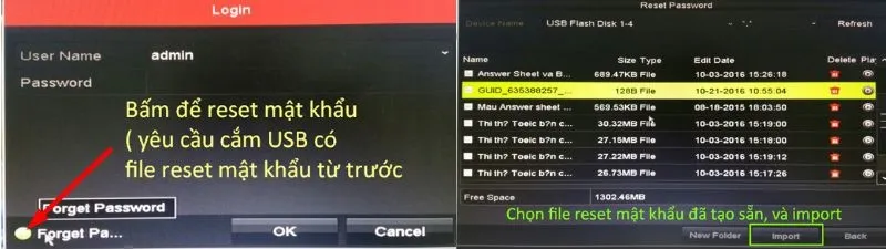 Chọn file reset
