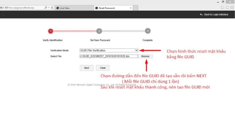 Chọn cách thức để reset mật khẩu