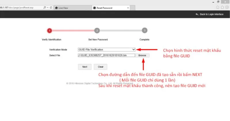 Chọn cách thức để reset mật khẩu
