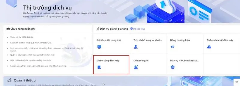 Chọn chấm công đám mây