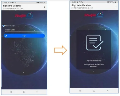 Thực hiện kết nối thử wifi và xác thực bằng mã code đã tạo