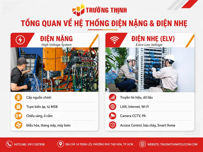 Tổng quan về hệ thống điện nặng và điện nhẹ