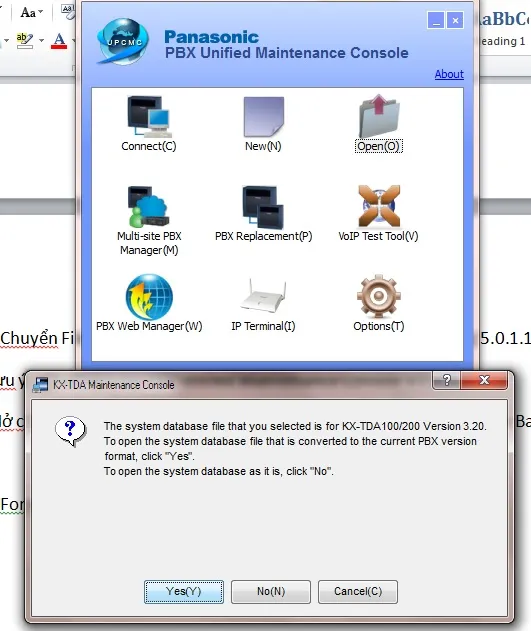 Chuyển version cho file backup