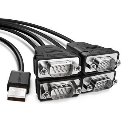 Dây chuyển USB sang 4 RS232 1.5M Ugreen 30770 (Black)