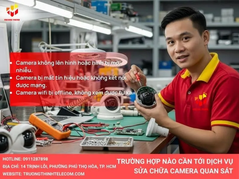 Các trường hợp cần Sửa chữa camera giám sát