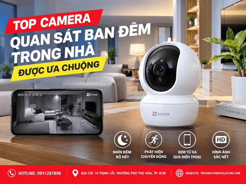 Top camera quan sát ban đêm trong nhà được ưa chuộng