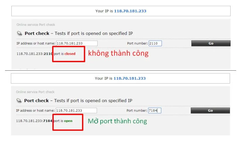 Thông báo kiểm tra