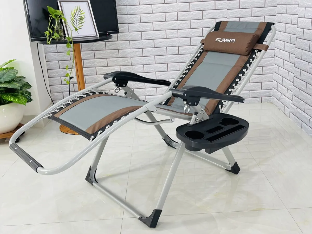 Ghế xếp thư giãn bằng vải màu đen Sumika 139