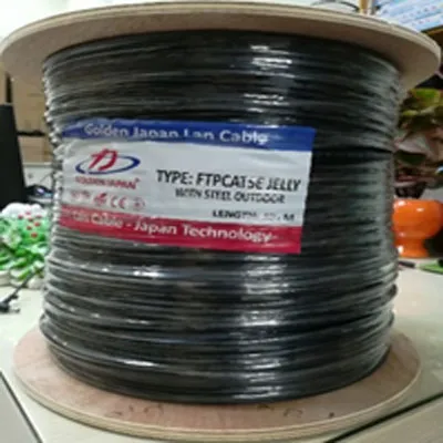 CÁP MẠNG GOLDEN JAPAN 4 PAIR FTP+Jelly&Steel for Outdoor CAT 6 (Màu đen)