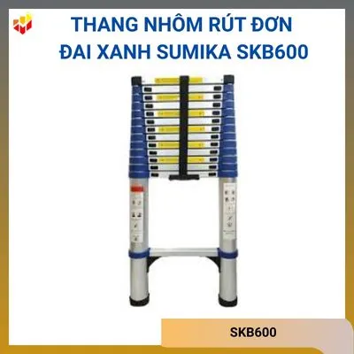 Thang nhôm rút đơn đai xanh Sumika SKB600