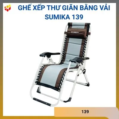 Ghế xếp thư giãn bằng vải màu đen Sumika 139