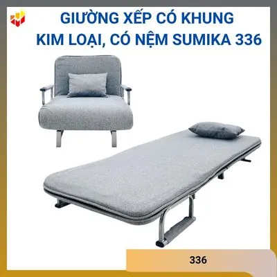 Giường xếp có khung kim loại, có nệm Sumika 336